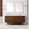 James Martin Vanities Amberly 72in Double Vanity, Mid-Century Walnut w/ 3 CM White Zeus Top 670-V72-WLT-3WZ - alternate 2